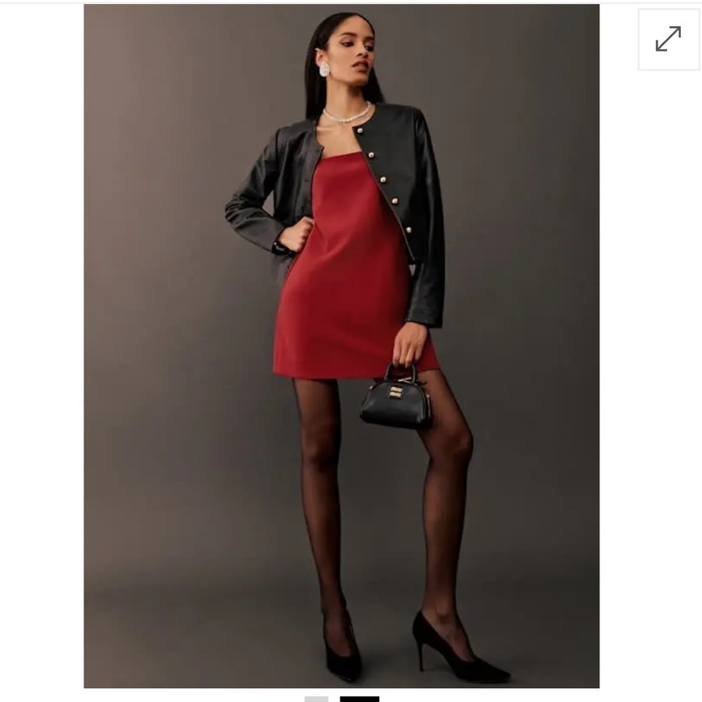 Reformation Noah Knit Dress in Sangre Red Mini Dress